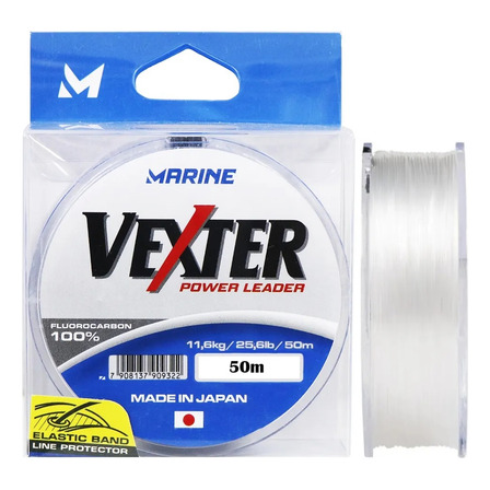Linha Fluorcarbono Vexter 0,62mm 44lbs 50metros Leader Cor Branco Marine Sports Linha Fluorcarbono Vexter 0,62mm 44lbs 50metros Leader Cor Branco Marine Sports