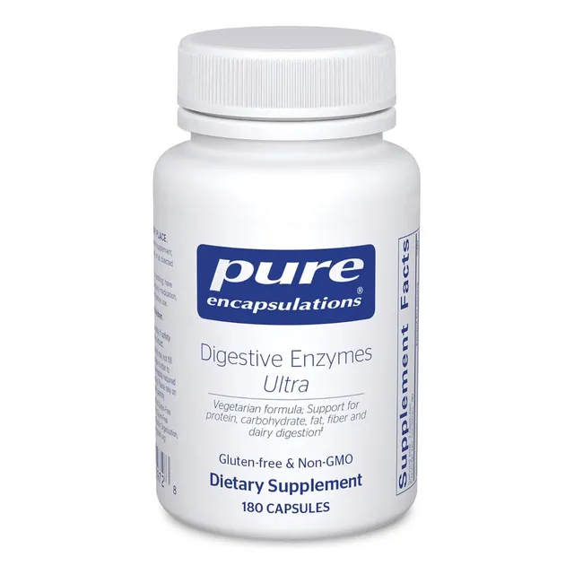 Enzimas Digestivas Ultra Pure Encapsulations 180 Cápsulas Sabor Sin Sabor