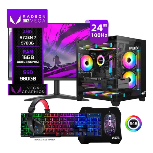 ROM PCパーツセット Pc Gamer Completo Setup Ninja Lexus I, Amd Ryzen 7 5700g, 16gb