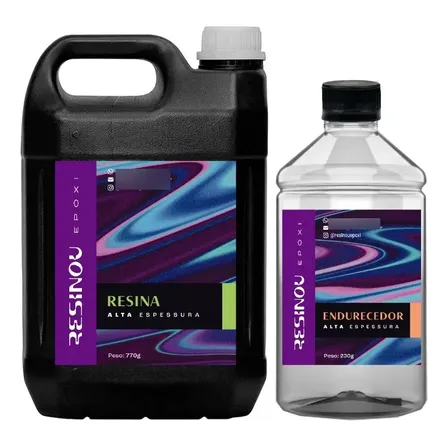 Resina Epoxi Madeira + Endurecedor Transparente Premium 3 Kg Com Proteção Uv