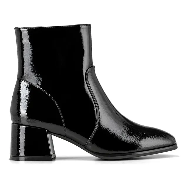 Botines Dama Zapatos Para Mujer Charol Brillante Moda Weide