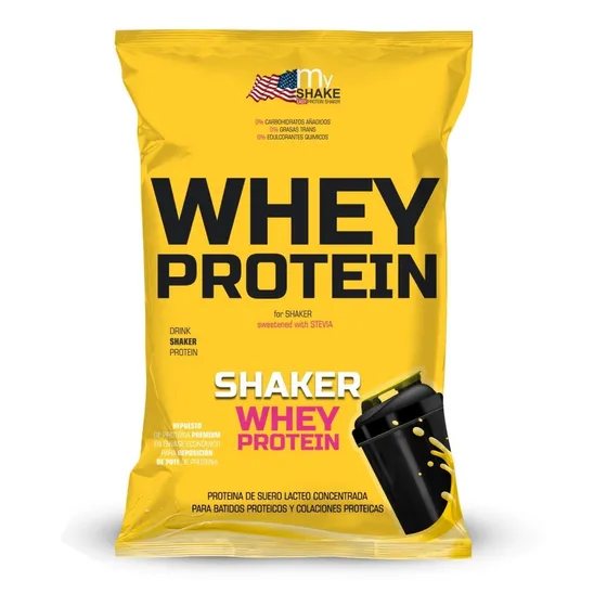 1k Whey Protein Proteina Concetrate Myshaker Con Stevia Sabor Frutilla