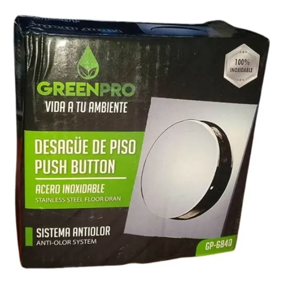 Rejilla Desague Centro Piso Acero Inoxidable 10x10 Push Pie