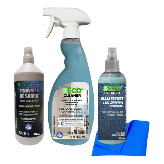 Kit Removedor Sarro Agua Pesada + Limpiavidrio + Laca 