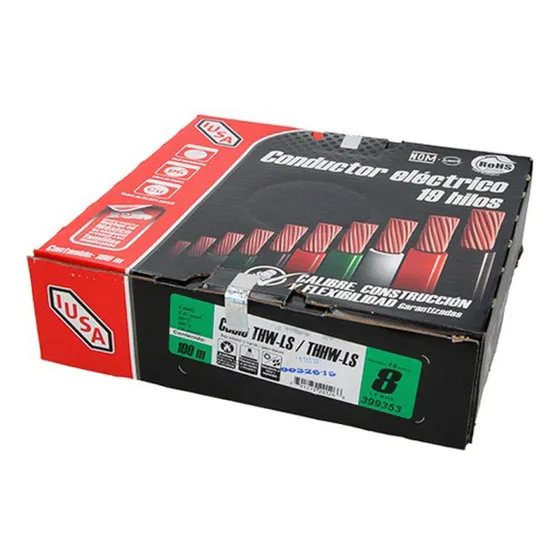 Cable Cal. 08 Verde Thw 1 Hilo 100m Iusa 399353
