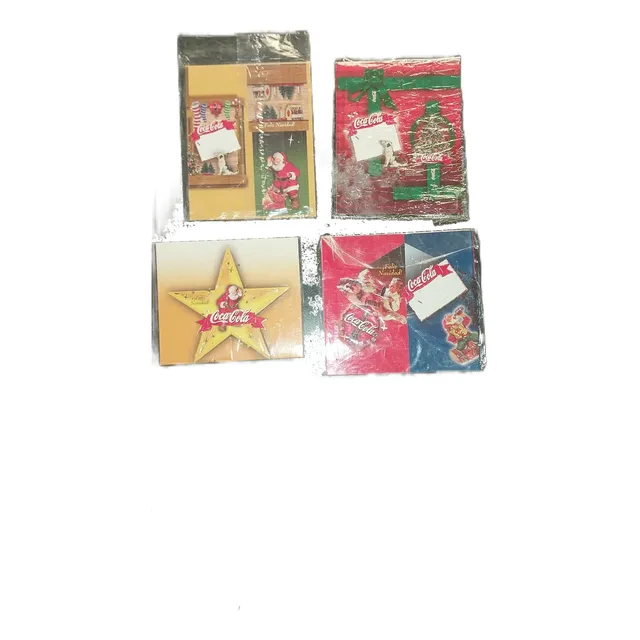 Lote De 4 Tarjetas Navideñas De Coca Cola