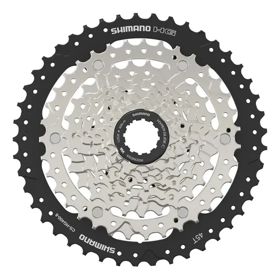 Piñon De Bicicleta A Cassette Shimano Essa Hg400 8v 11-45t Cantidad Máxima De Dientes 45 Cantidad Mínima De Dientes 11 Color Plateado/negro
