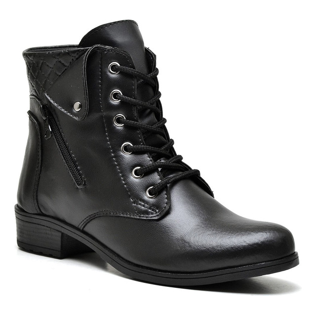Bota Feminina Cano Curto Ziper Láteral Preto Original Dubuy Bota Feminina Cano Curto Ziper Láteral Preto Original Dubuy