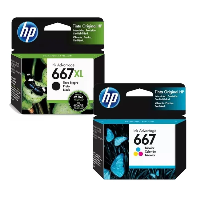 Cartuchos De Tinta Hp 667xl Negro+667 Color 3ym81al 3ym78al