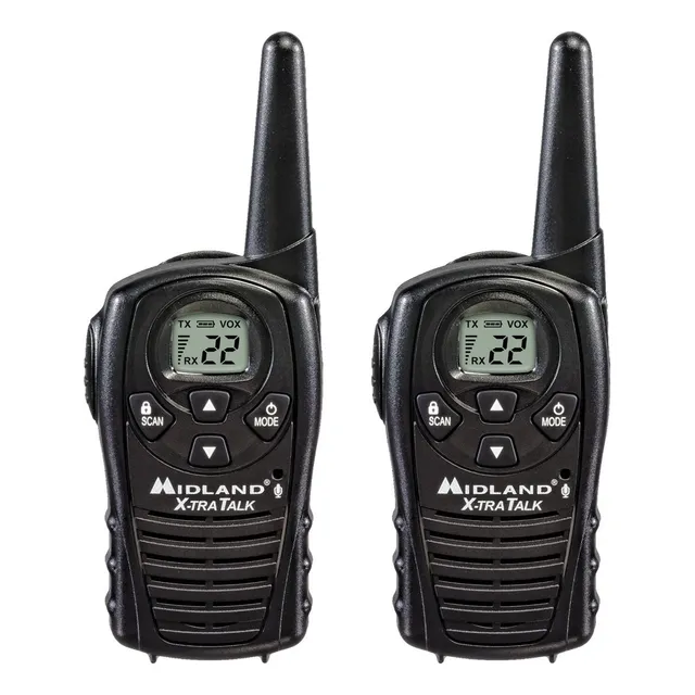 2 Radios Walkie Talkie Midland Lxt118 Hasta 18mi 22 Canales Bandas De Frecuencia Uhf 462.5500 ~ 467.7125 Mhz