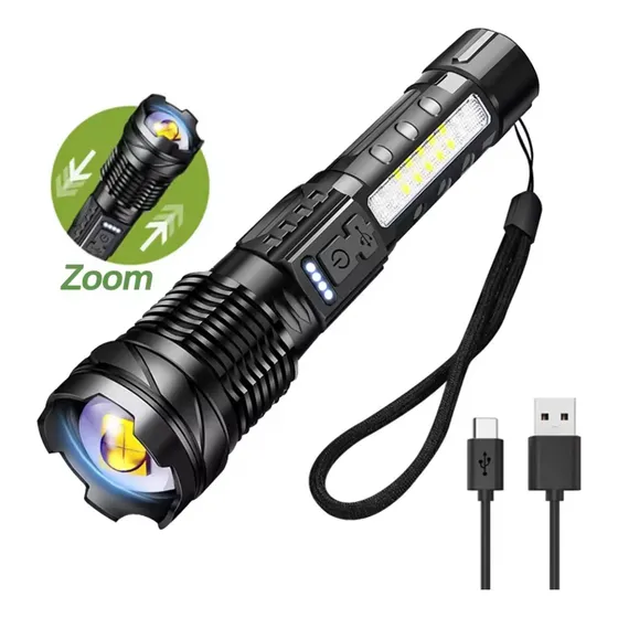 Lanterna Titanium Tática Laser Pro Camping Trilha Led Usb Cor Da Lanterna Preto Cor Da Luz Preto
