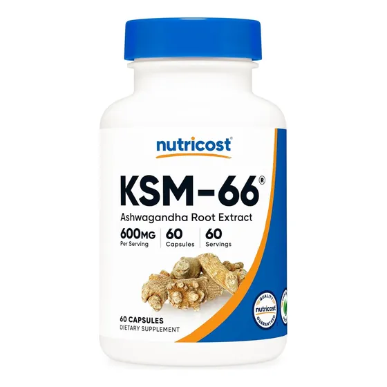Nutricost Suplemento Herbal - Ksm-66 Ashwagandha 600 Mg Sin Sabor