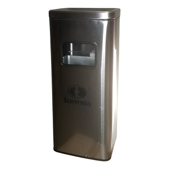 Papelera Con Tapa Acero Inoxidable 30 Litros