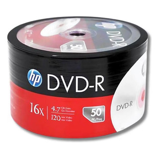 Dvd-r Hp 50 Unidades 16x 4.7gb Imprimível Não Dvd-r Hp 50 Unidades 16x 4.7gb Imprimível Não