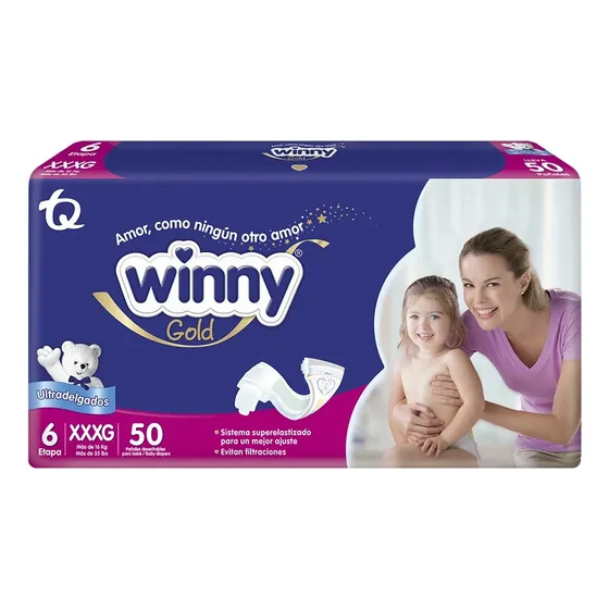 Pañal Winny Gold Etapa 6 X100ud - Unidad a $2410