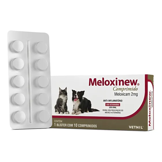 Meloxinew Cães E Gatos 2mg Vetnil Cartela De 120 Comprimidos