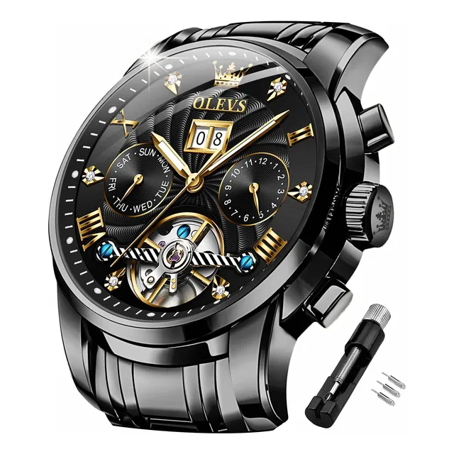Olevs Hombres Negro Relojes Automáticos De Auto Ss4zu