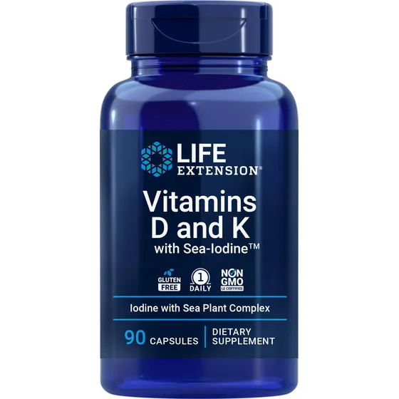 Complementa Las Vitaminas D Y K De Life Extension Con Yodo M