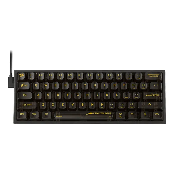 Teclado Gamer Redragon Fizz Rgb K617-ctb Transparente Inglés Teclado Negro Idioma Inglés US Internacional