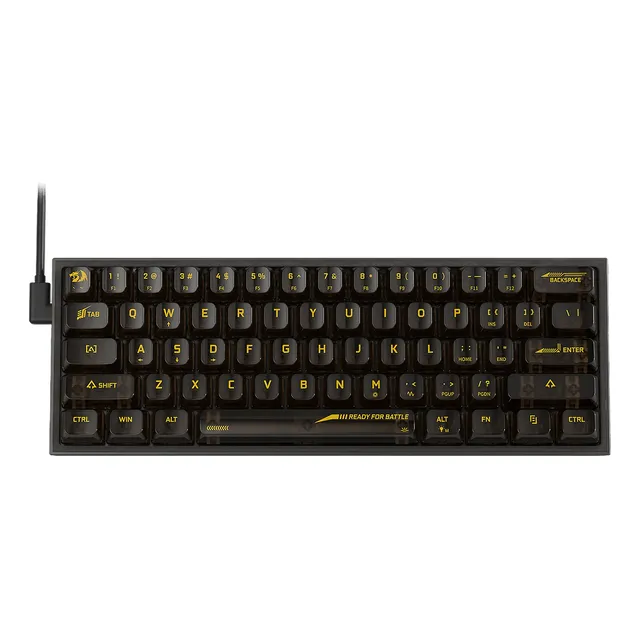 Teclado Gamer Redragon Fizz Rgb K617-ctb Transparente Inglés Teclado Negro Idioma Inglés US Internacional
