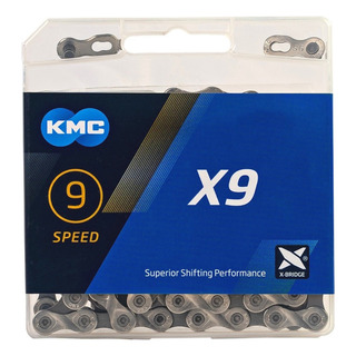 Cadena Kmc X9 Silver 116 Links Cadena Kmc X9 Silver 116 Links