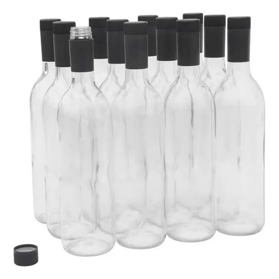 Botellas De Vino Bordeaux De Vidrio De 750ml Con Cápsulas Tw