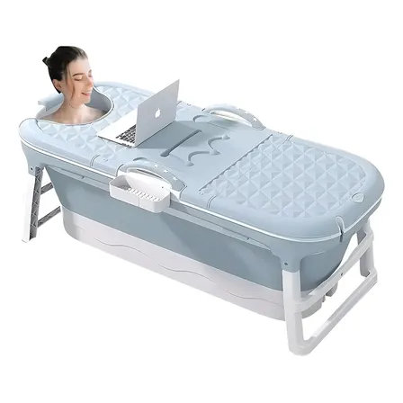 Banheira ofurô dobrável e portátil 200 litros adulto VG Plus cor azul