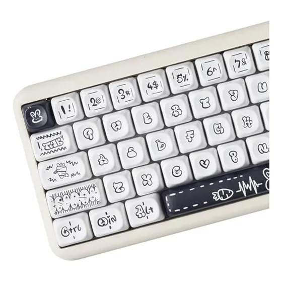 Pbt Teclas Blancas Y Negras, Teclas De Perfil Moa,