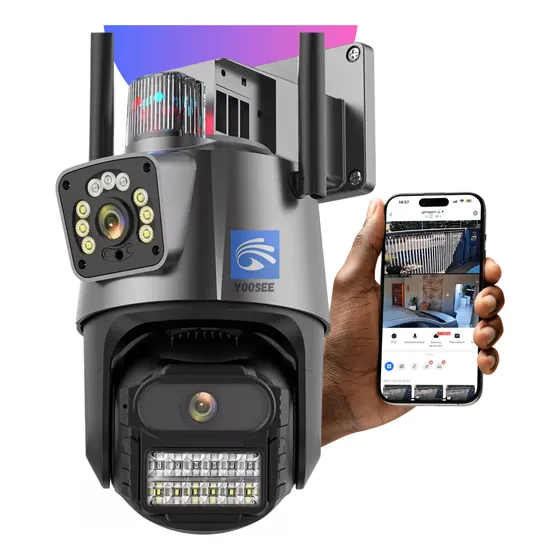 Câmera Externa Dupla Wifi Com Alarme Sirene Yoosee 8mp 4k