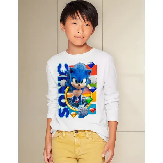 Camisetas Remeras Manga Larga Con Puño Sonic Shadow Y Amigos