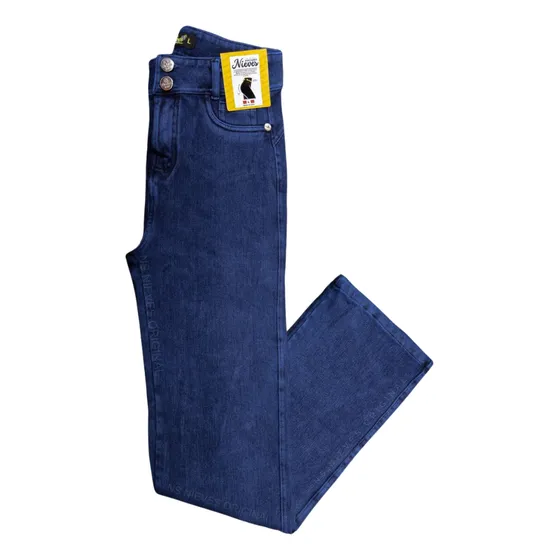 Jeans Fajero Push Up Bota Recta Con Boton Nieves Flavia
