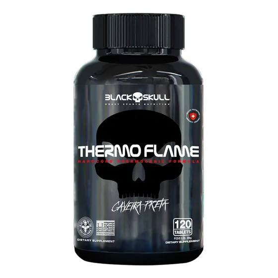 Termogênico em cápsula Black Skull Thermoflame em pote de 96g 120 caps Sem sabor