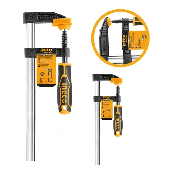 Prensa Sargento Tipo F 80 X 300mm Ingco Packx2 Autoajustable