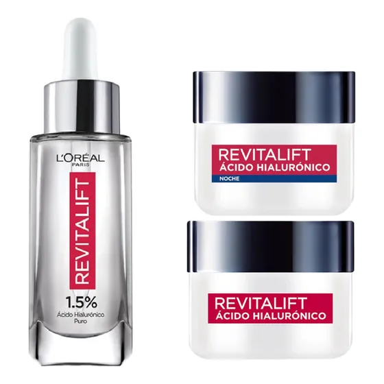 Pack L'oréal Paris Revitalift Cremas Día Y Noche + Serum Todo Tipo De Piel Día/noche
