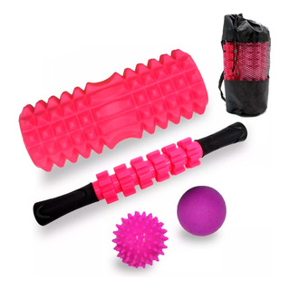 Rodillo De Espuma Para Yoga Pilates Juego De Masaje 4 En 1 Color Rosa Rodillo De Espuma Para Yoga Pilates Juego De Masaje 4 En 1 Color Rosa