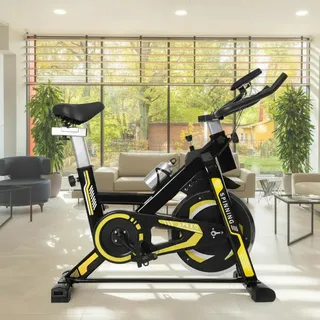 Bicicleta Ergométrica 15kg Bike Spinning Profissional 15kg Amarelo