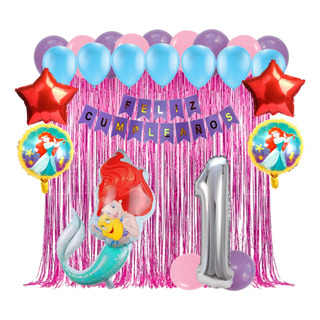 Globos Sirenita Kit Decoración Fiesta Cumpleaños Globos Sirenita Kit Decoración Fiesta Cumpleaños