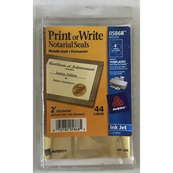 Sellos Autoadhesivos Para Imprimir O Escribir Dorados
