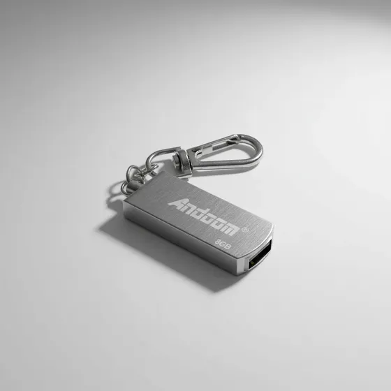 Pendrive Andoom 8gb Usb 2.0 Metálico Con Llavero Mini
