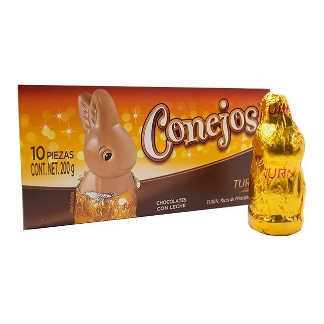 Turin Conejo Chocolate Con Leche Cajita 10 Cont. Net. 200g