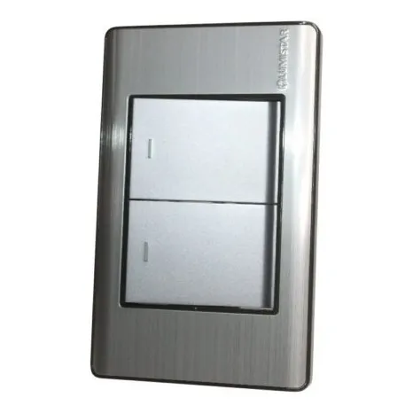 Interruptor Apagador Switch Doble Empotrar 3 Way Plateado