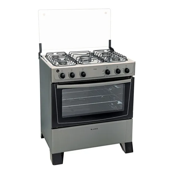 Cocina A Gas James C150b 5 Hornallas Mesa Inox Titanium Color Plateado Tipo de conexión Gas envasado