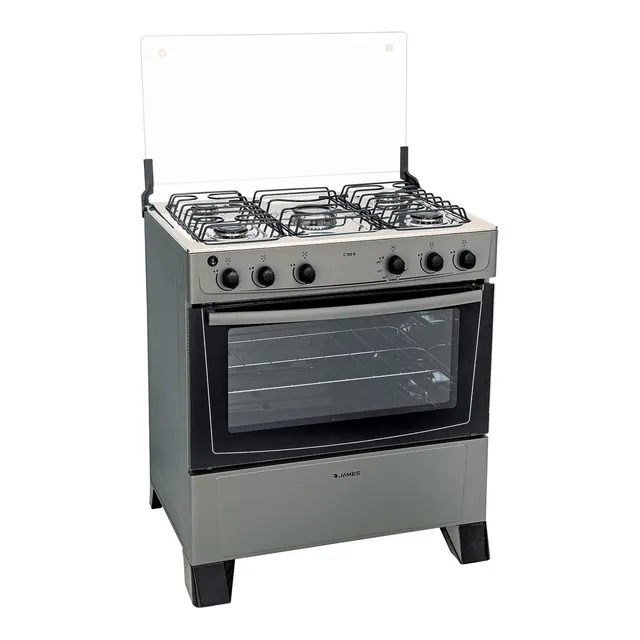Cocina A Gas James C150b 5 Hornallas Mesa Inox Titanium Color Plateado Tipo de conexión Gas envasado