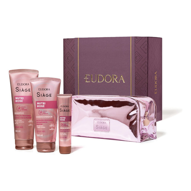 Presente Nutri Rosé 3 Itens + Nécessaire Eudora Presente Nutri Rosé 3 Itens + Nécessaire Eudora