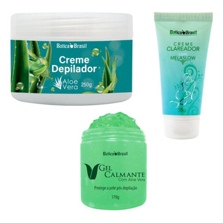 Kit Depilação Sem Dor Creme Depilador Gel Calmante Clareador Kit Depilação Sem Dor Creme Depilador Gel Calmante Clareador