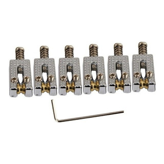 6 Saddles Con Rodillo P Puente De Guitarra Stratocaster Color Cromado 6 Saddles Con Rodillo P Puente De Guitarra Stratocaster Color Cromado