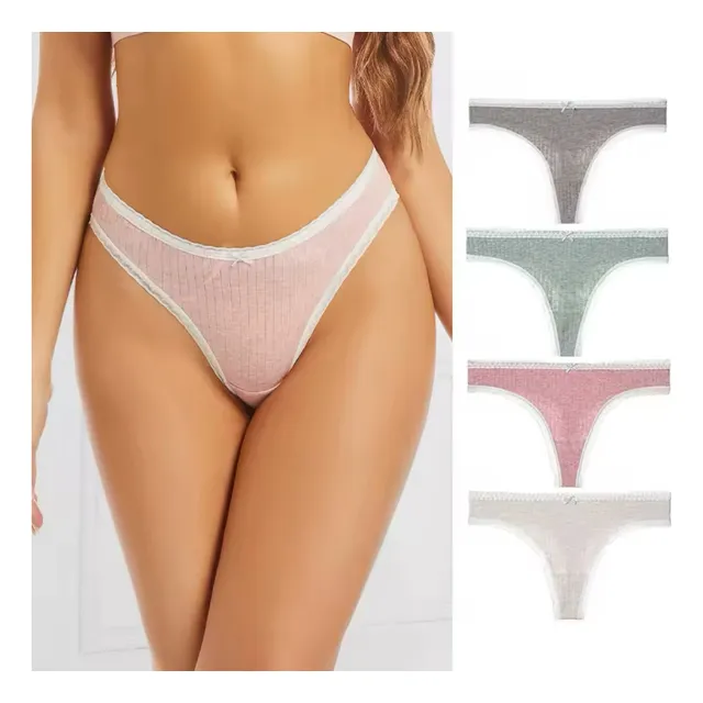 Tangas Colaless Bombachas De Algodón Con Puntilla Pack X5
