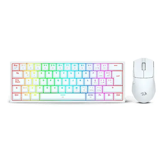 Kit Redragon Teclado Y Mouse K617rgb Sp + M724 White S143w Mouse Blanco Teclado Blanco | Cuotas sin interés