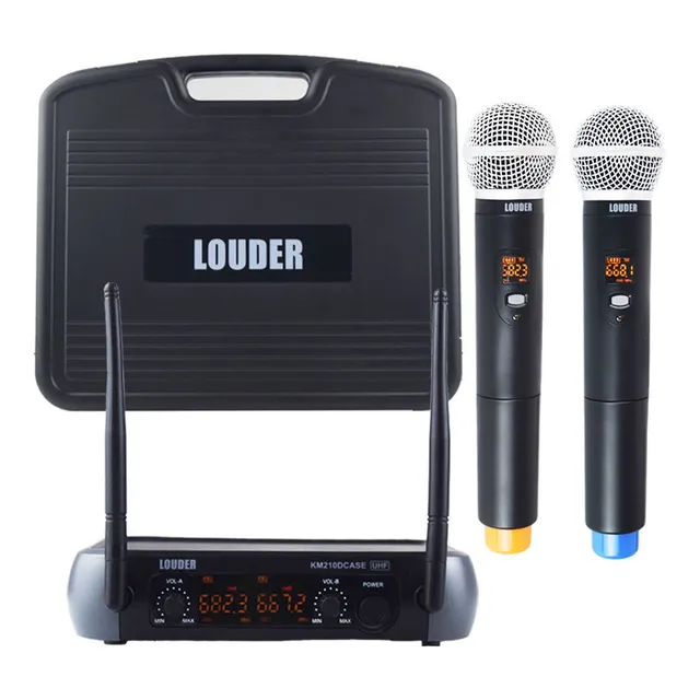  Set 2 Microfonos Inalambricos Uhf Con Cable  Y Estuche