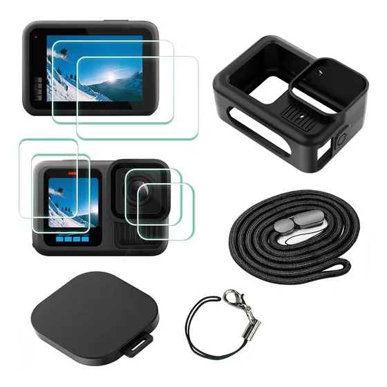 Funda Protectora Silicona Para Gopro Hero13 + Láminas Vidrio
